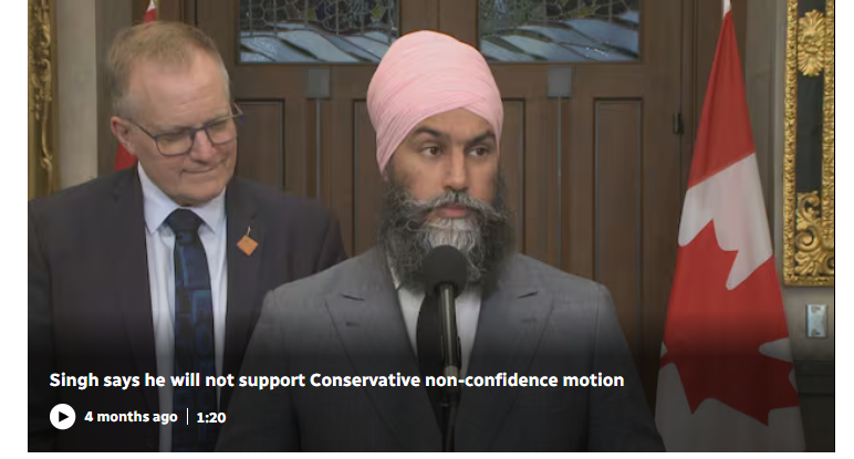 Jagmeet singh no confidence vote