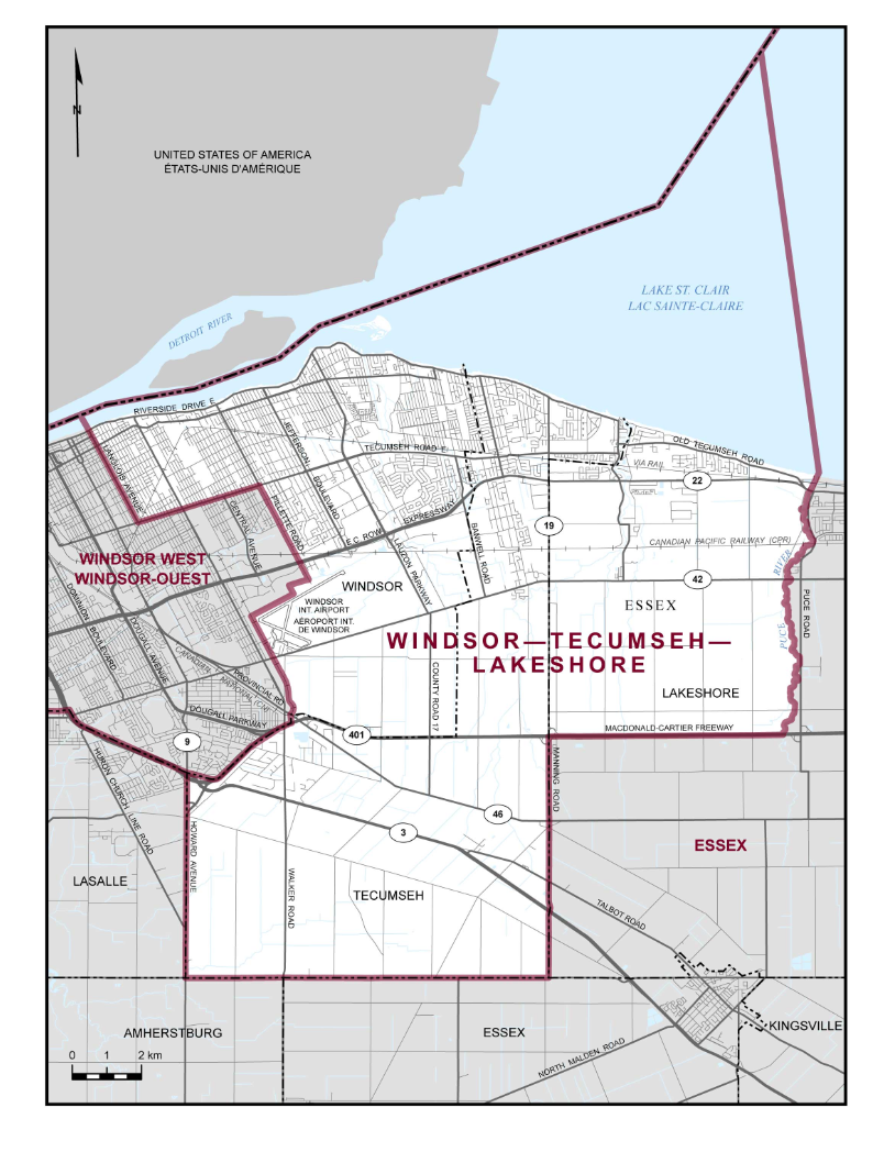 windsor tecumseh lakeshore electoral district